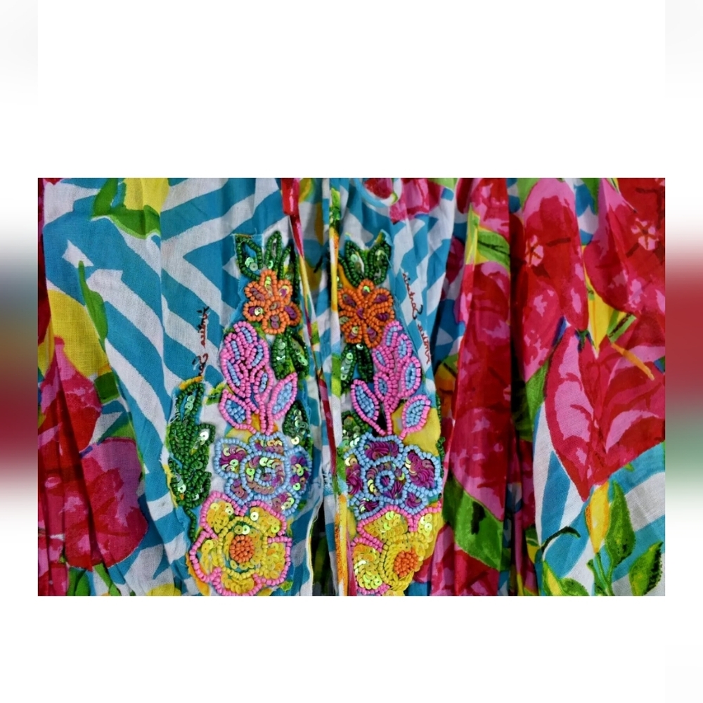 CRUISE! Antica Sartoria 2-piece flare pants & crop top LEMONS - Picture 8 of 9